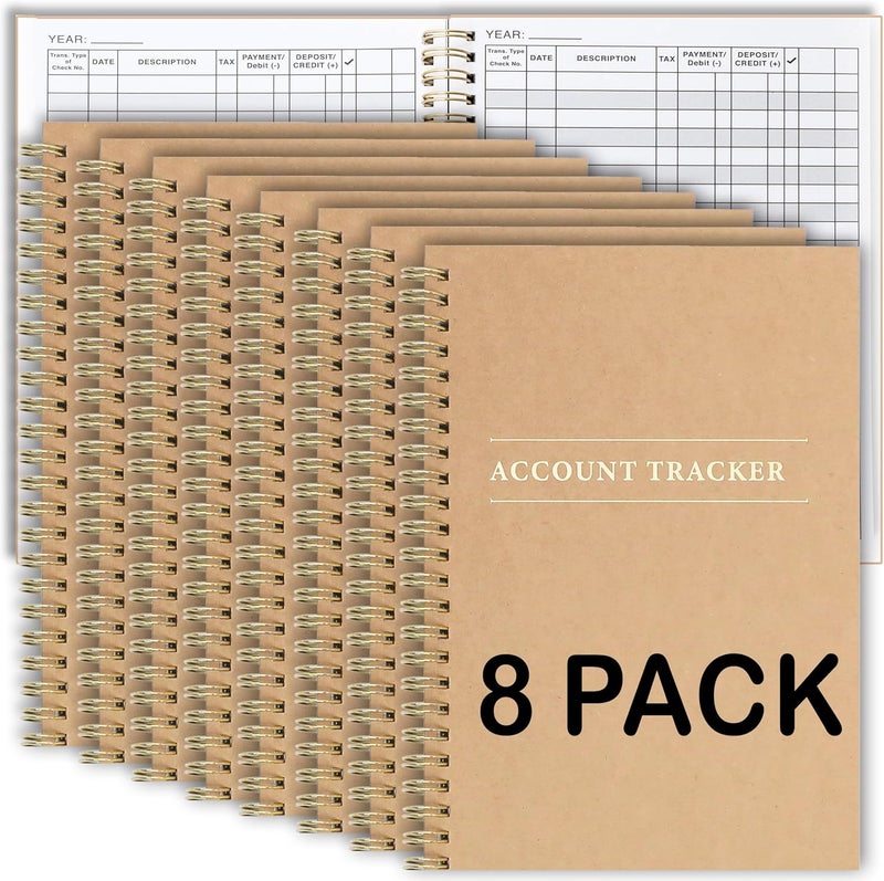 Eryqas 8 Pack Accounting Ledger Books for Home Budget Tracking, Business Bookkeeping - Home Expense Tracking Notebook - Expense Ledger for Small Business Bookkeeping - Bookkeeping Book (100 Pages 8 Pack) - Image 1